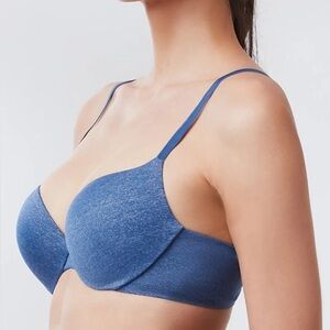 EUC PRETTY PURPLE VICTORIA’S SECRET UNDERWIRE UNLINED SEMI DEMI BRA 32DD
